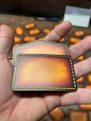 UV printed air brushed leatherette patch with raised stitching